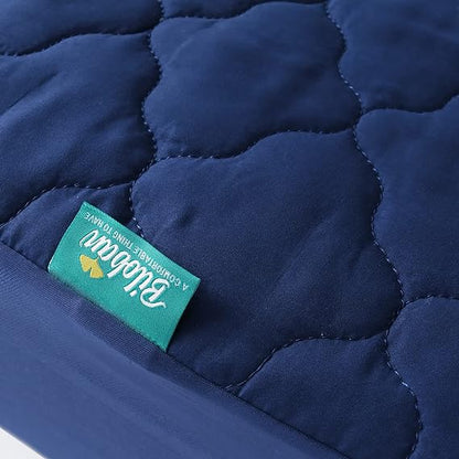 Crib Mattress Protector/ Pad Cover - Ultra Soft Microfiber, Waterproof, Navy (for Standard Crib/ Toddler Bed)