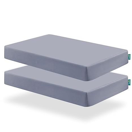 Crib Sheet - 2 Pack, Ultra Soft Microfiber (for Standard Crib/ Toddler Bed), Grey - Biloban Online Store
