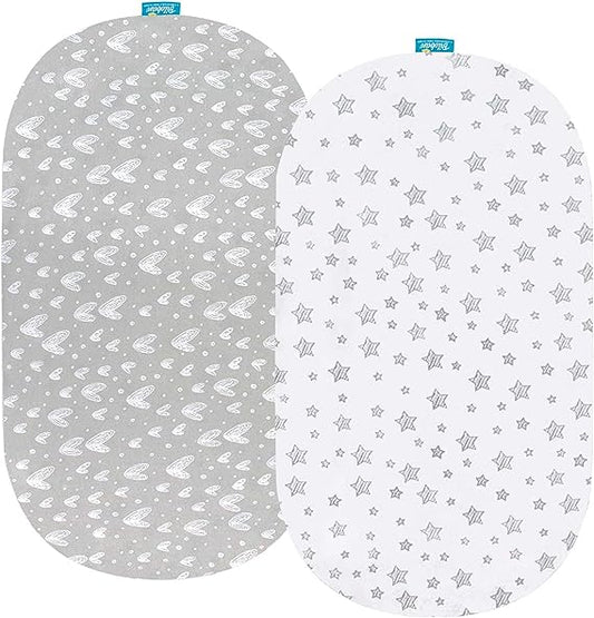 Bassinet Fitted Sheets Compatible with UPPAbaby Bassinet - 2 Pack Cotton