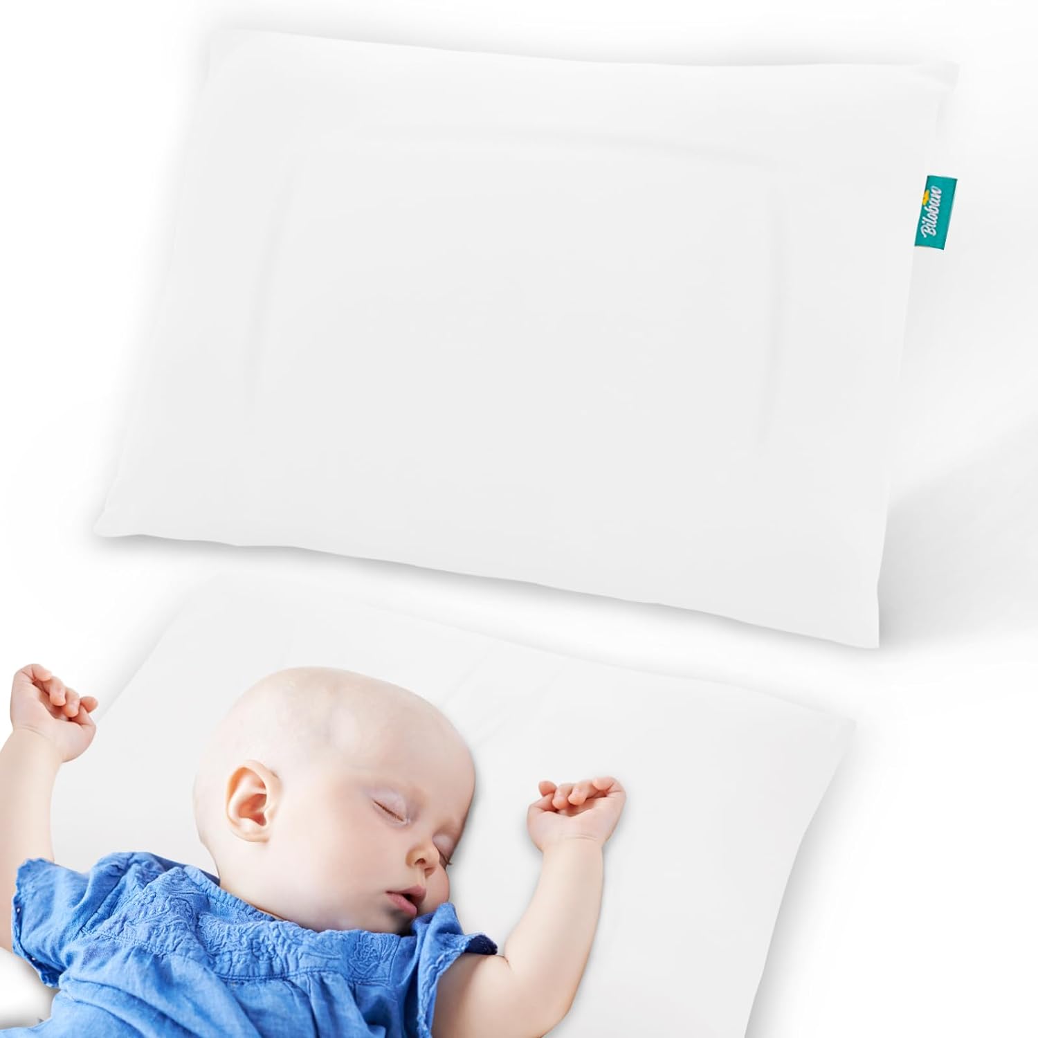Toddler Pillow Quilted with Pillowcase - 2 Pack, 13" x 18", 100% Cotton, Ultra Soft & Breathable - Biloban Online Store