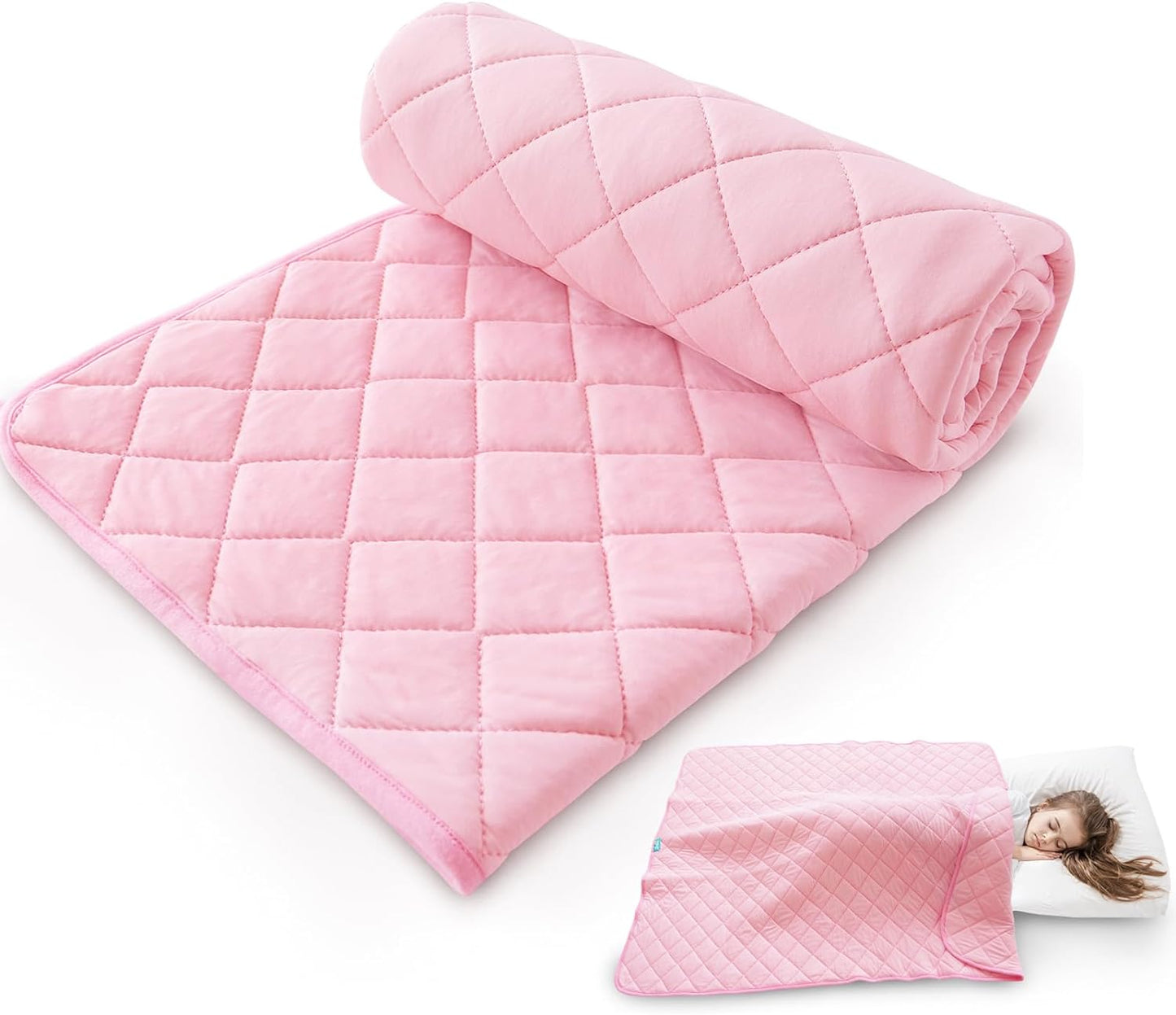 Toddler Blanket - Quilted Kids Cot Bed Comforter 39"x47", Lightweight and Soft