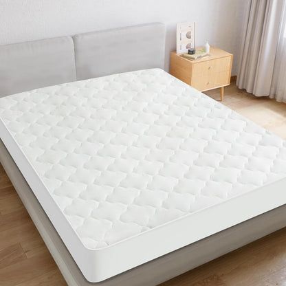 Waterproof Mattress Protector Quilted Twin & Full Size, Breathable & Noiseless Mattress Pad Cover, Fitted with Deep Pocket
