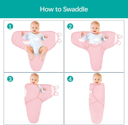 Baby Swaddles - for Newborn 0-3 Months, 2 Pack, 100% Organic Cotton, Grey & Pink