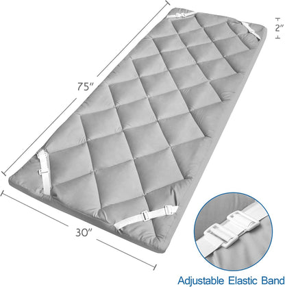 Quilted Cot Mattress Topper - 75" x 30", Soft and Thicker Cot Pad Only, for Camping Cot/Rv Bunk/Narrow Twin Beds (Copy)
