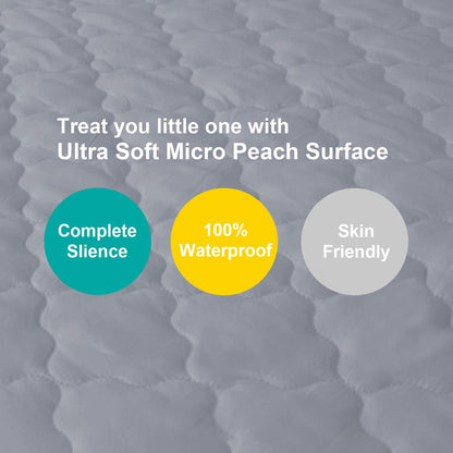 Pack N Play Mattress Pad/Protector - Ultra Soft Microfiber, Waterproof, Grey (39" x 27") - Biloban Online Store