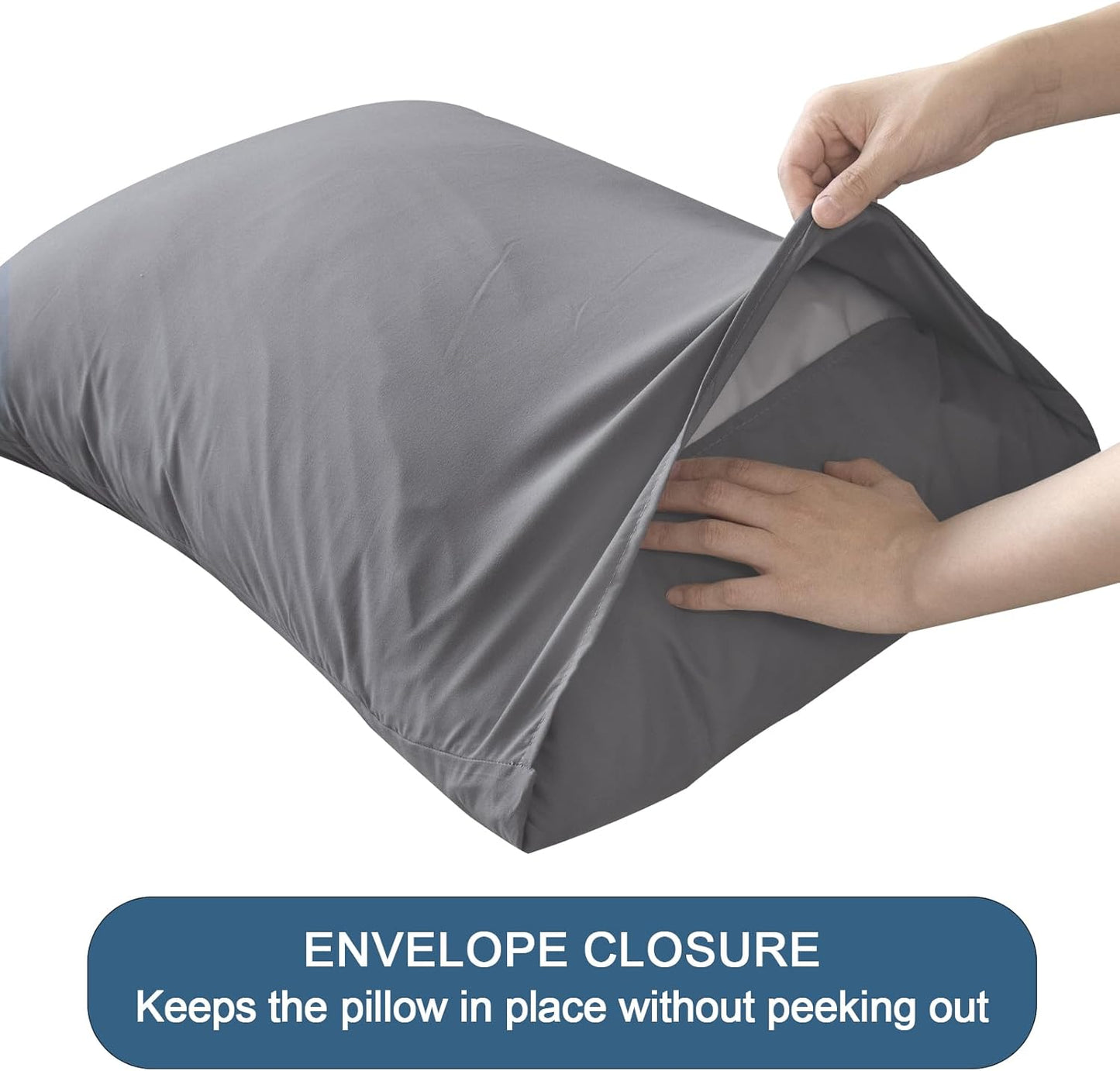 Deep Pocket Sheets Queen Sheet Sets for Air Mattress with Pocket on Side, 4 Piece Sheet Set Queen Size Extra Deep Pocket up to 24’’, Grey