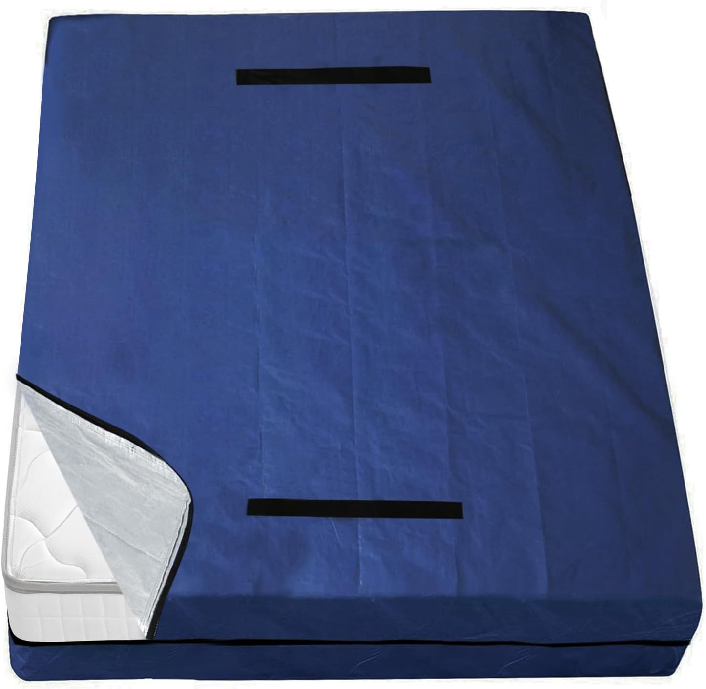 Waterproof Mattress Bags for Moving Storage with Double Zippers & Strong Handles, Reusable Thick Tarp, Black - Biloban Online Store