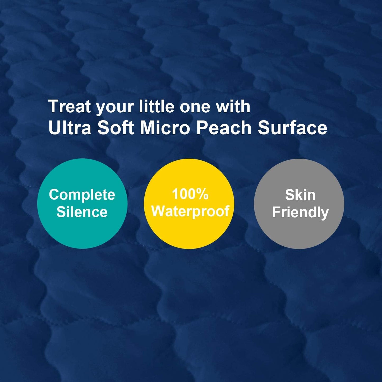 Pack N Play Mattress Pad/Protector - Ultra Soft Microfiber, Waterproof, Navy (39" x 27")