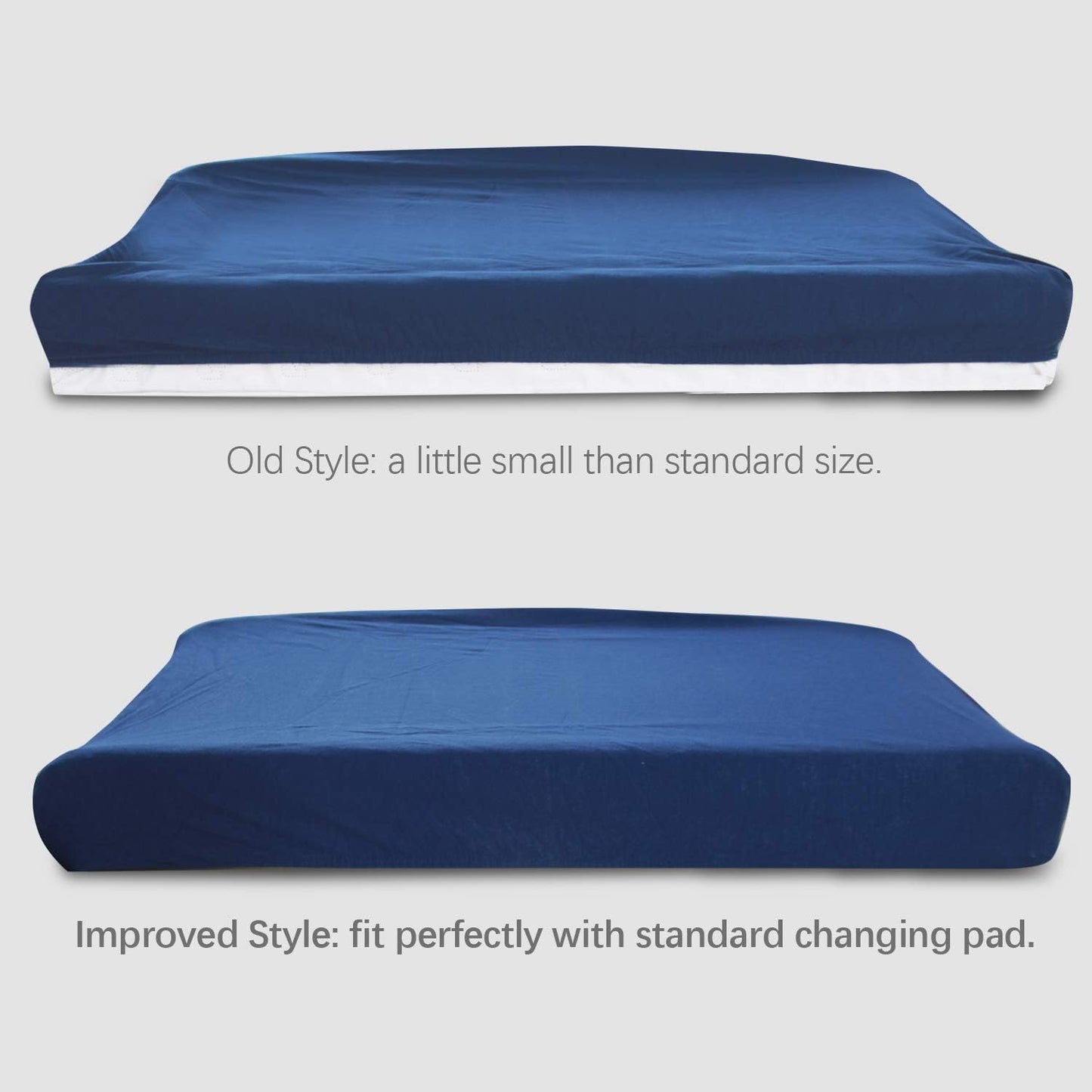 Waterproof Changing Pad Cover - 2 Pack, Ultra-Soft Microfiber, Smooth & Breathable, Aqua & Navy