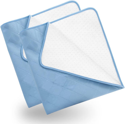 Waterproof Hospital Pad/ Mat - 34" x 76", 2 Pack. Reusable Chuck Pads, Incontinence Underpads, Sheet Protector with Non-slip Back for Adults, Elderly, Kids and Pets, Machine Washable, Blue - Biloban Online Store