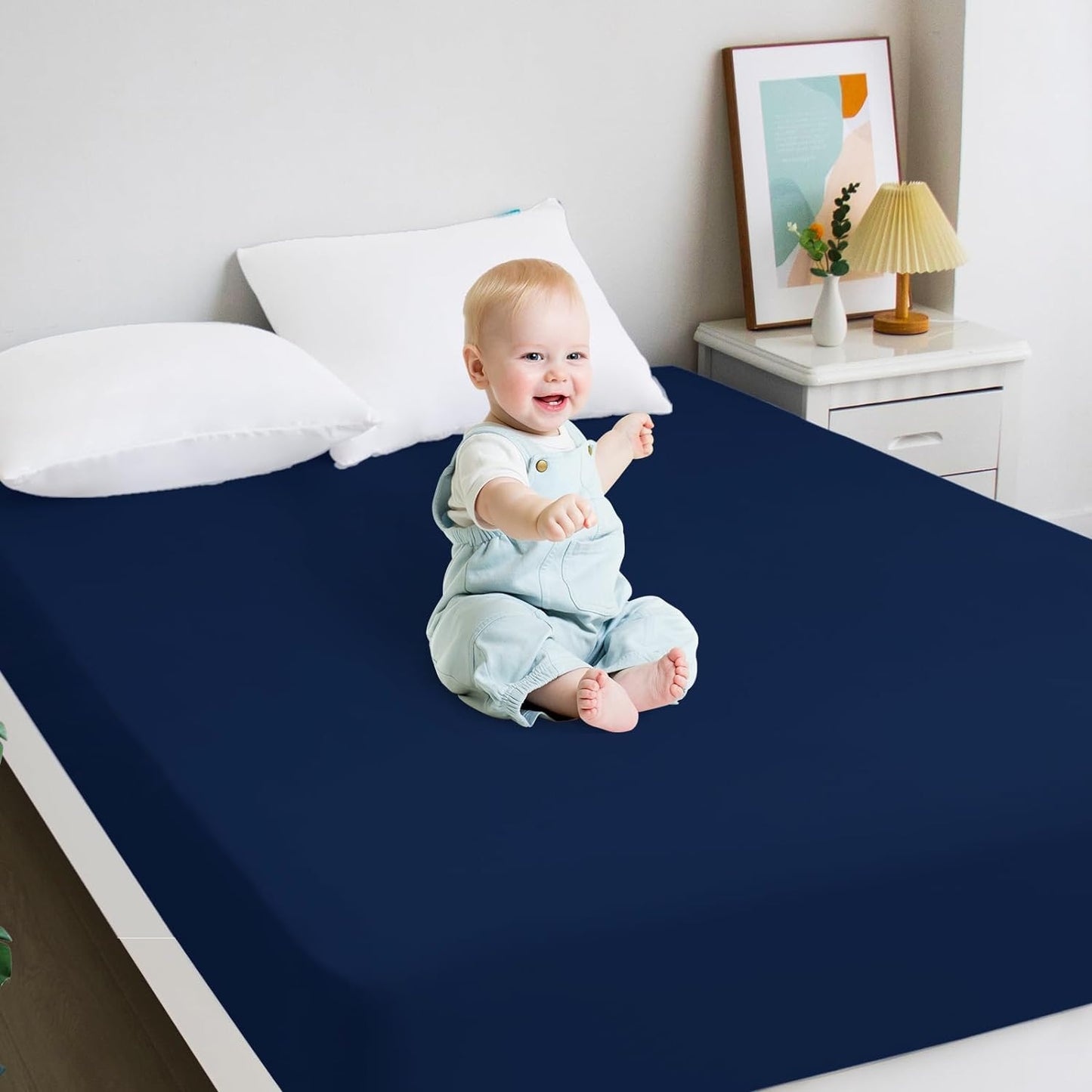 Waterproof Mattress Protector Twin & Full Size, 2 Pack, Noiseless & Soft Mattress Cover with Deep Pocket Up to 14" Depth, Super Breathable & Easy Wash, Navy