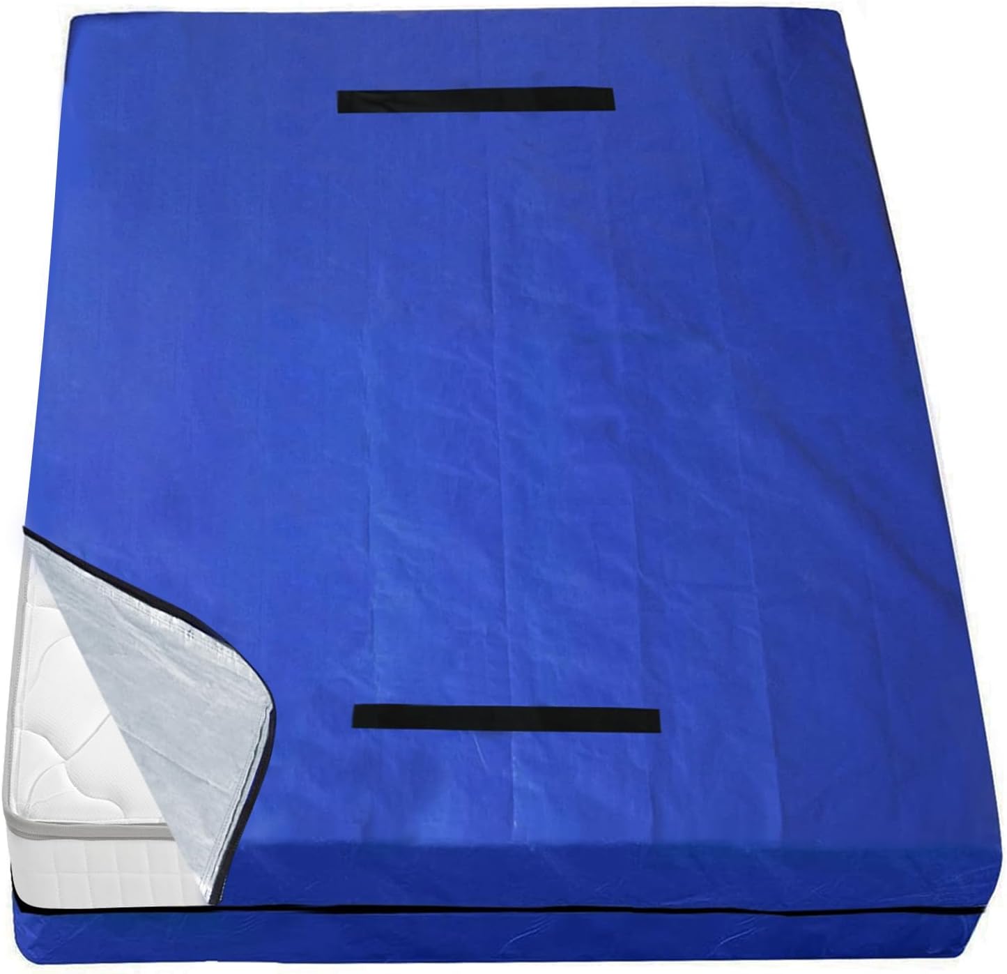 Waterproof Mattress Bags for Moving Storage with Double Zippers & Strong Handles, Reusable Thick Tarp, Black - Biloban Online Store