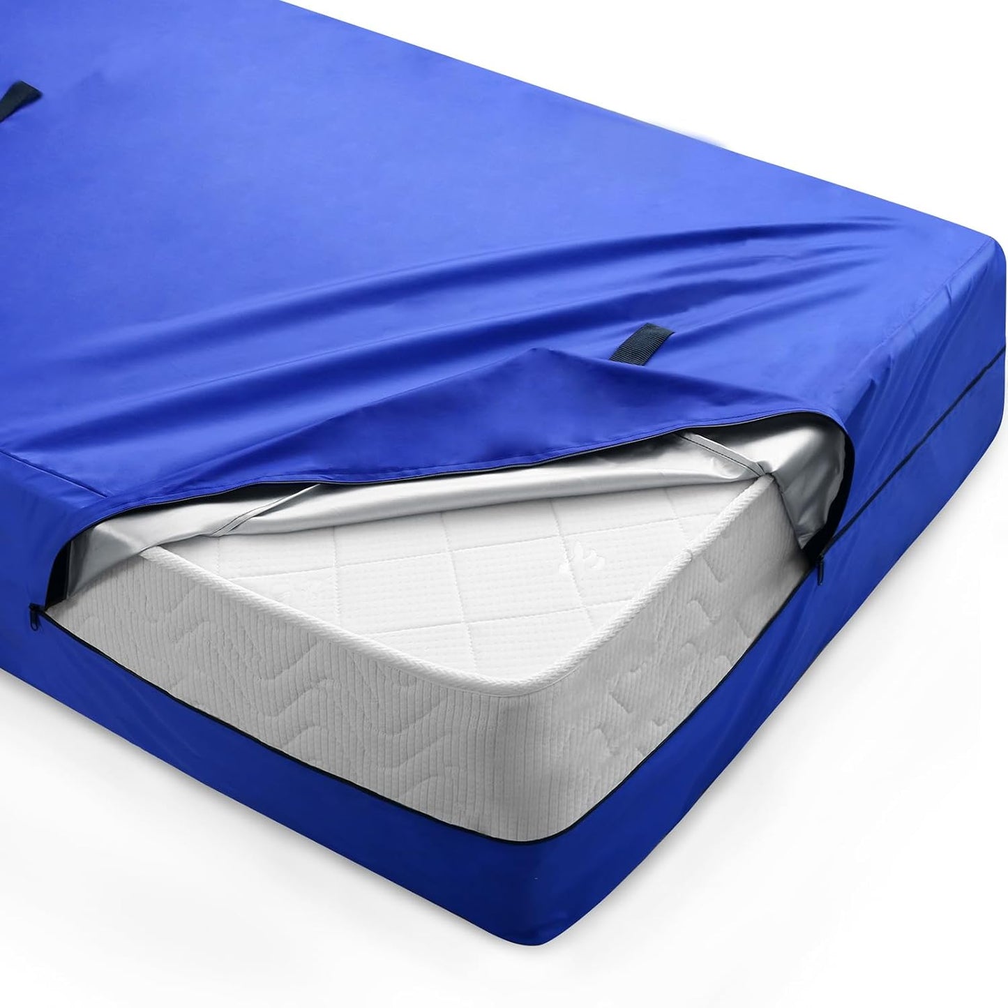 Waterproof Mattress Bags for Moving Storage with Double Zippers & Strong Handles, Reusable Thick Tarp, Black - Biloban Online Store