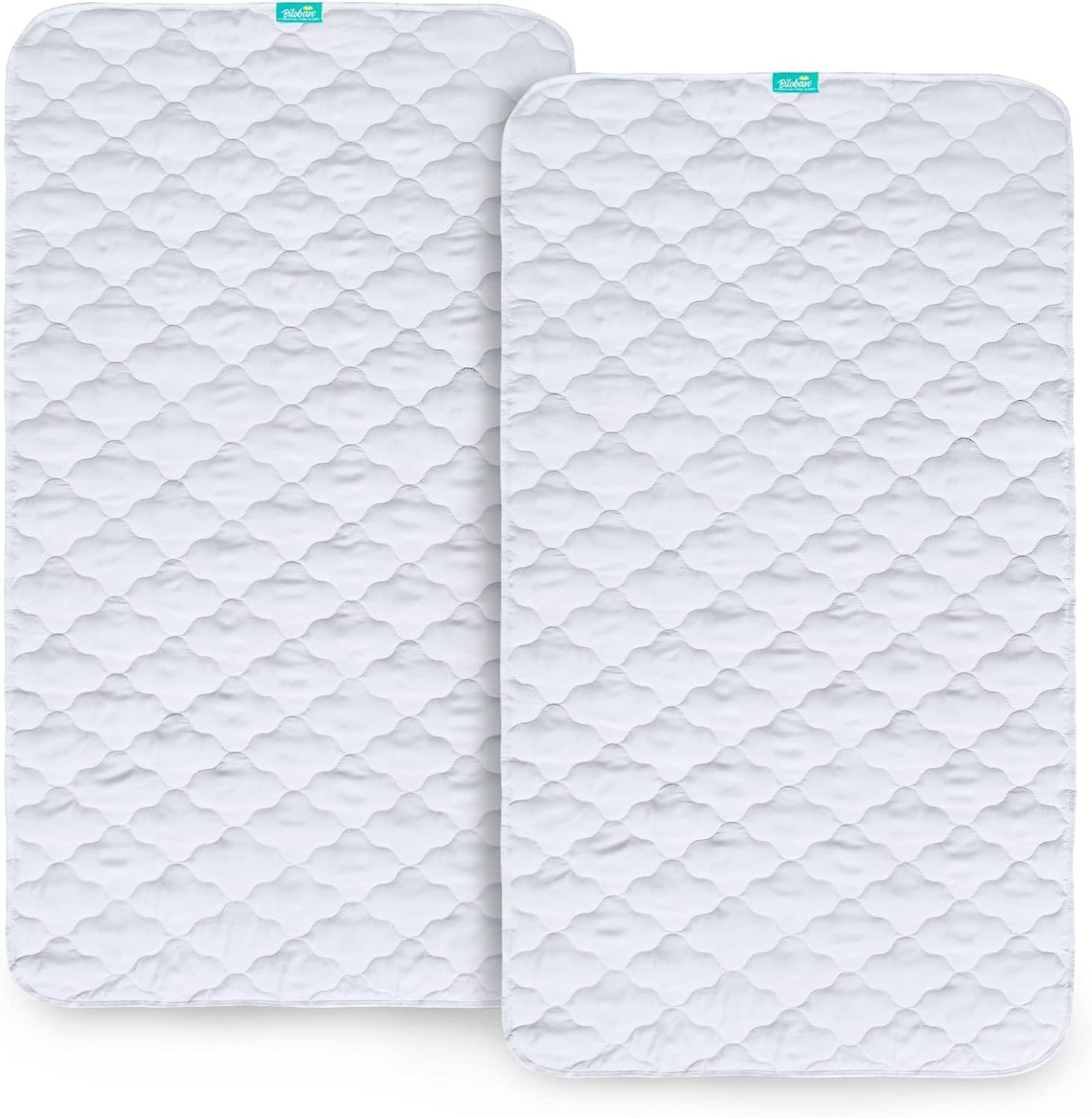 Waterproof Crib Mattress Protector Pad | Bed Pad Mat - 52" x 28", Anti Slip & Durable, White, 2 Pack - Biloban Online Store
