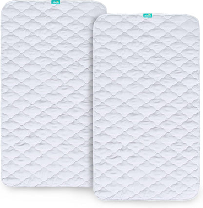 Waterproof Crib Mattress Protector Pad | Bed Pad Mat - 2 Pack, 52" x 28", Anti Slip & Durable, White - Biloban Online Store