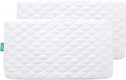 Crib Mattress Protector/ Pad Cover - 2 Pack, Ultra Soft Microfiber, Waterproof (for Standard Crib/ Toddler Bed), White - Biloban Online Store