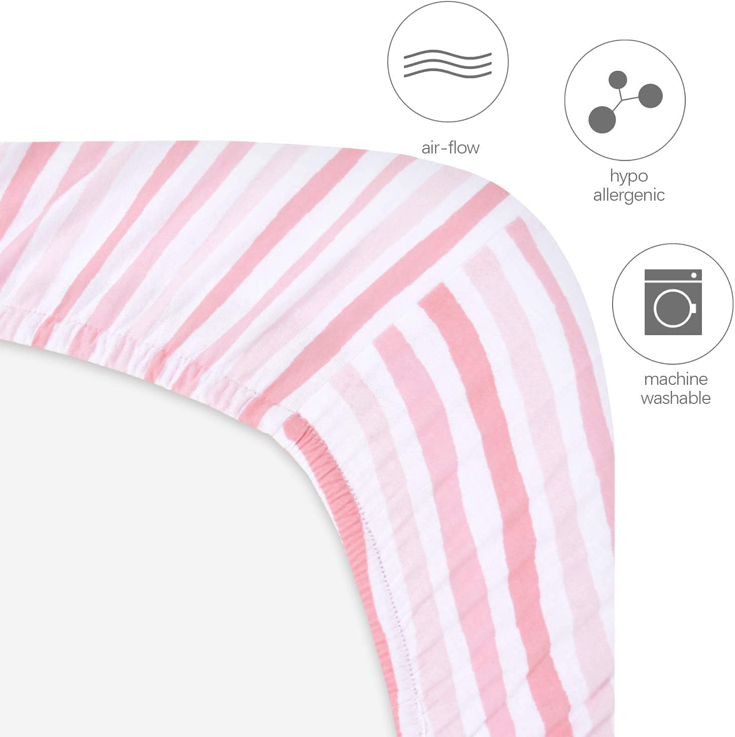 Bassinet Sheets - Fit Fisher-Price Soothing Motions Bassinet, 2 Pack, 100% Jersey Cotton - Biloban Online Store
