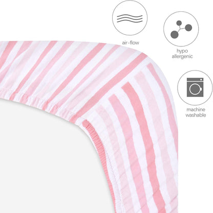Bassinet Sheets - Fit Chicco LullaGo Anywhere Portable Bassinet, 2 Pack, 100% Jersey Cotton