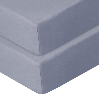 Crib Sheet - 2 Pack, Ultra Soft Microfiber, Grey (for Standard Crib/ Toddler Bed)
