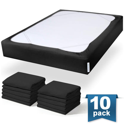 Box Spring Cover with Smooth and Elastic Woven Material, 10 Pack, Wrinkle & Fading Resistant & Dustproof, White - Biloban Online Store