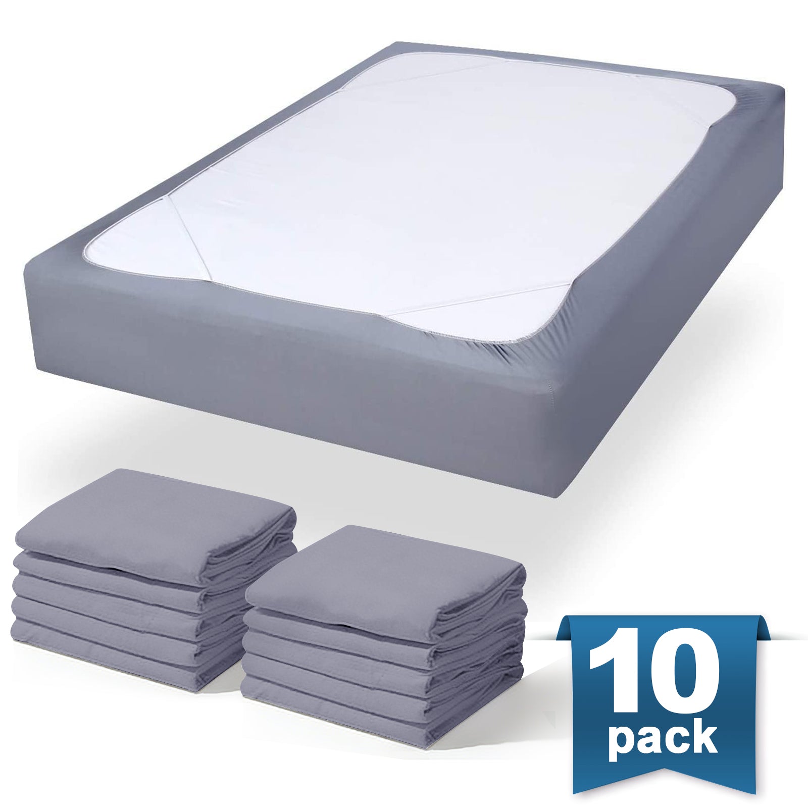 Box Spring Cover with Smooth and Elastic Woven Material, 10 Pack, Wrinkle & Fading Resistant & Dustproof, White - Biloban Online Store