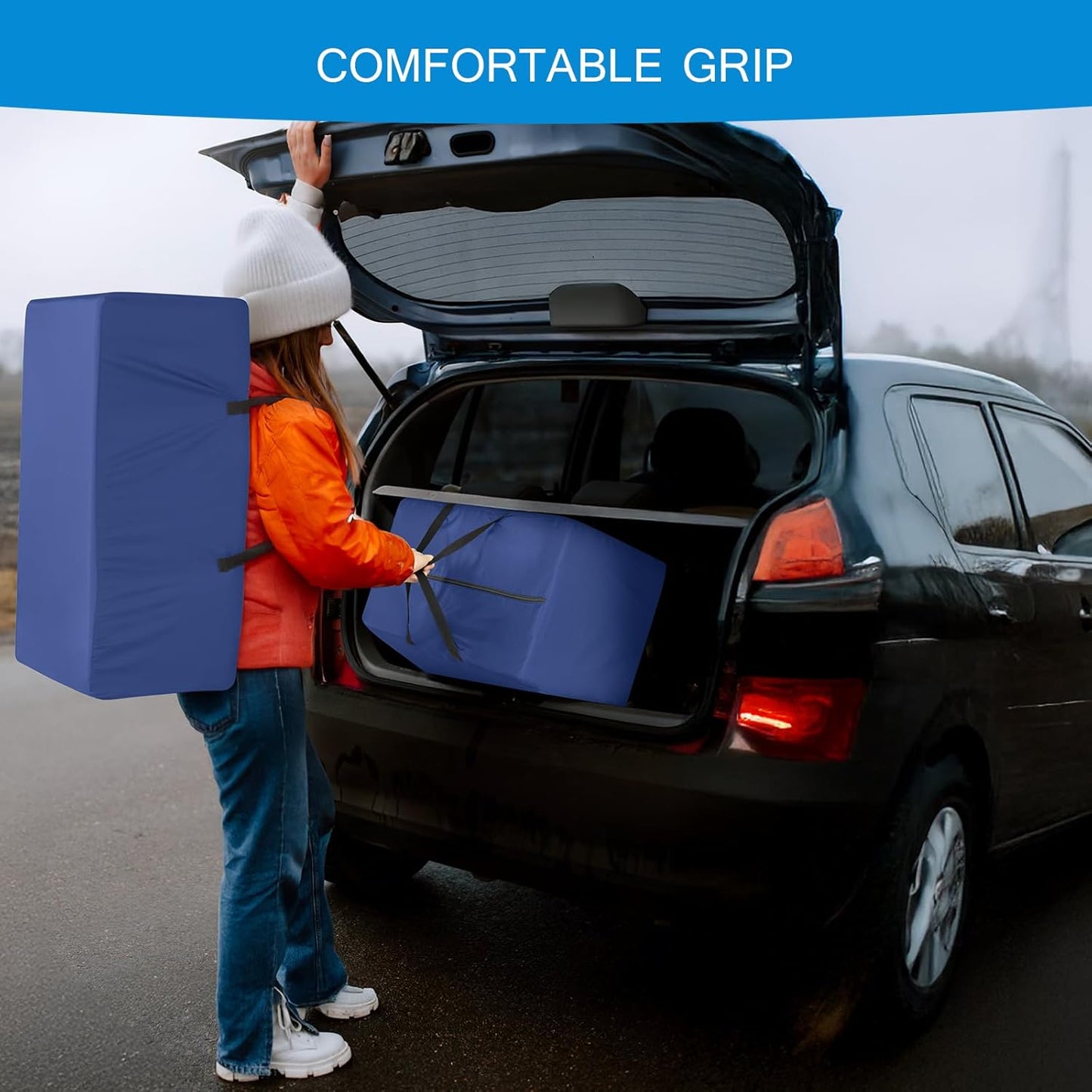 Moving Bags Heavy Duty with Strong Zipper & Handles, Sturdy Clothes Storage Bags , Packing Bags Totes, 6 Pack, Black - Biloban Online Store