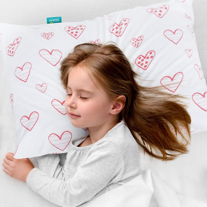 Toddler Pillowcase - 2 Pack, Ultra Soft 100% Jersey Cotton, Envelope Style, Fits Toddler Pillow 12"x16", 13"x18" or 14"x19", Pink - Biloban Online Store