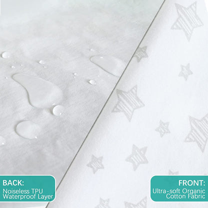 Pack n Play Fitted Sheets - 2 Pack, 100% Jersey Cotton, Grey & White - Biloban Online Store