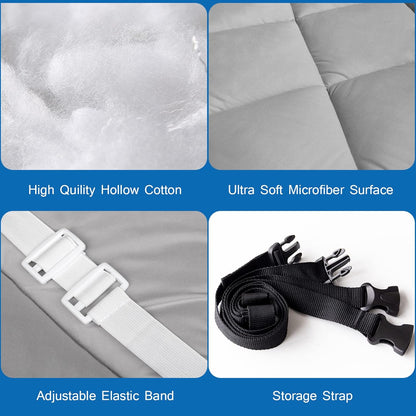 Quilted Cot Mattress Topper - 75" x 30", Soft and Thicker Cot Pad Only, for Camping Cot/Rv Bunk/Narrow Twin Beds (Copy)