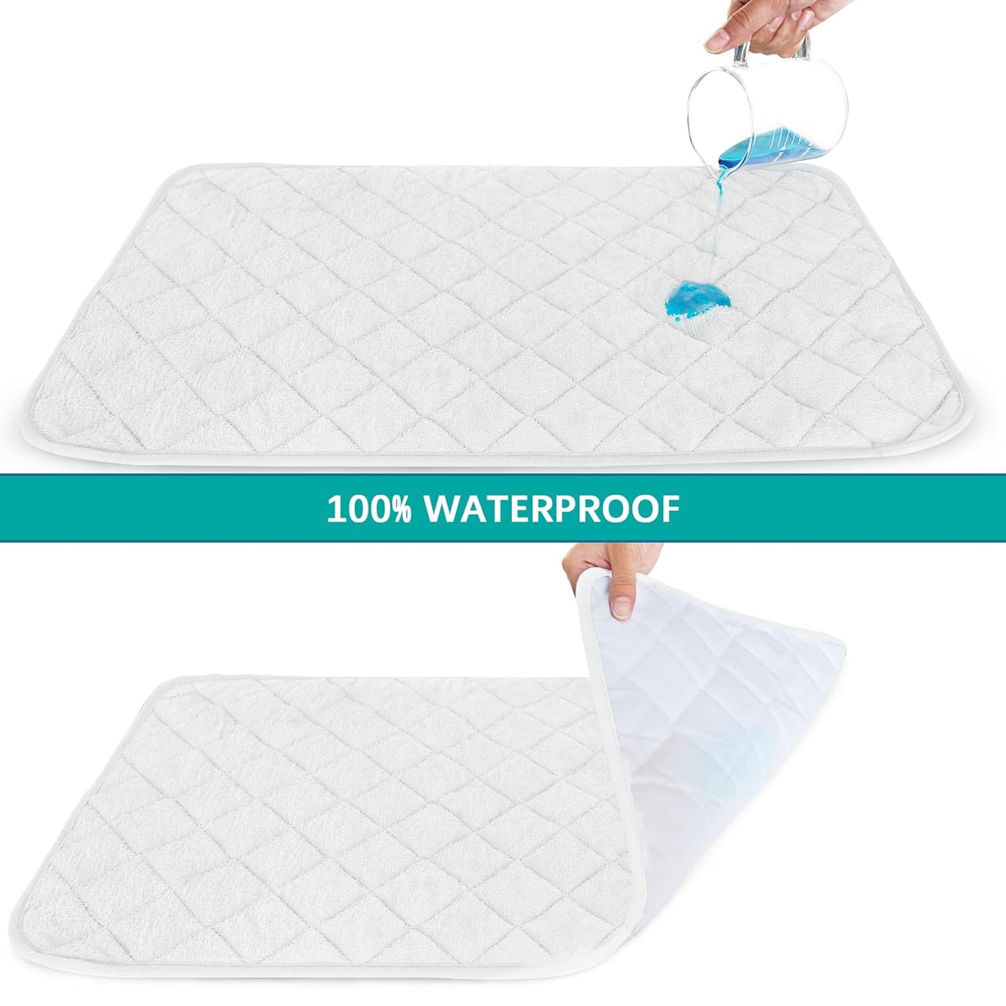 Changing Pad Liners - 5 pack, Bamboo Terry Surface, Waterproof & Absorbent, Diaper Mat