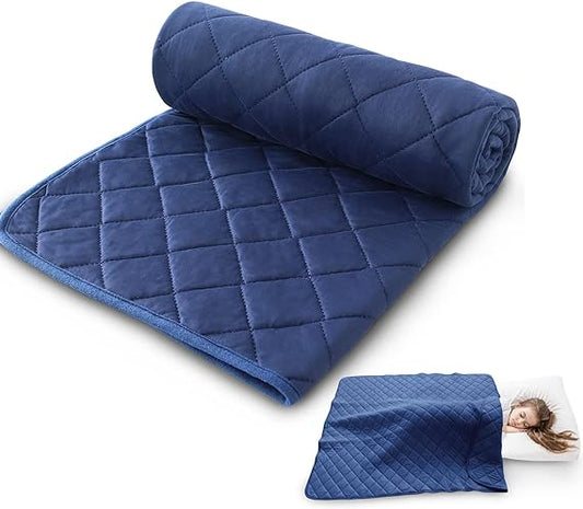Toddler Blanket - Quilted Kids Cot Bed Comforter 39"x47", Lightweight and Soft, Navy - Biloban Online Store