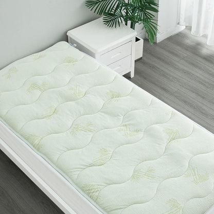 Viscose Twin XL Mattress Topper Pad, For College Dorm Room Essential, Light Green