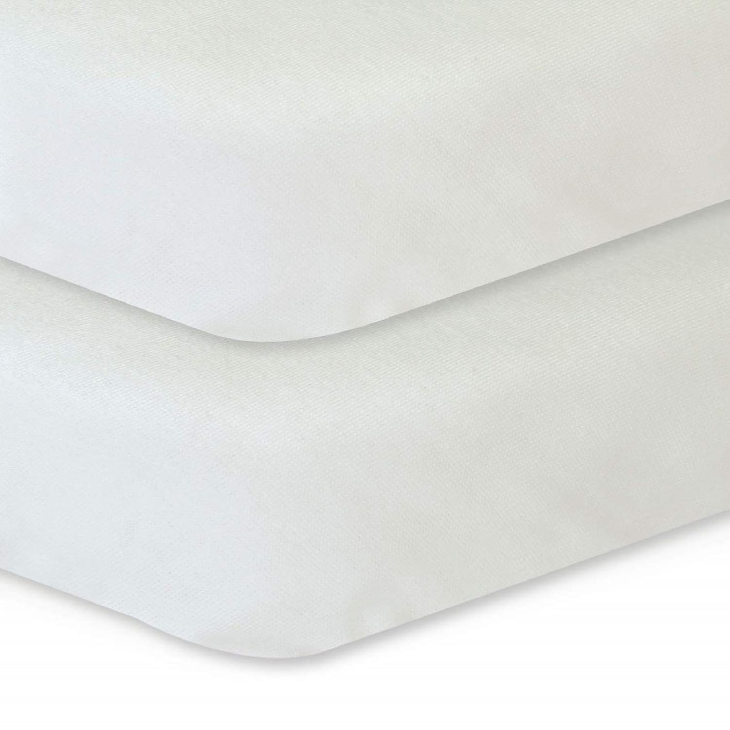 Pack n Play Fitted Sheets - 2 Pack, 100% Organic Cotton, Cream White - Biloban Online Store