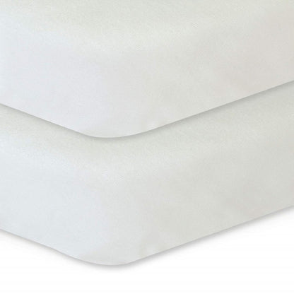 Pack n Play Fitted Sheets - 2 Pack, 100% Organic Cotton, Cream White - Biloban Online Store