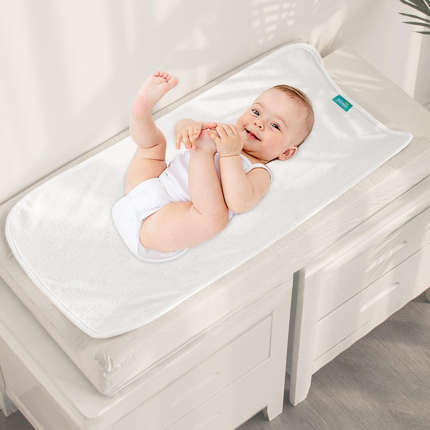 Changing Pad Liners - 5 Pack, Cotton, Waterproof & Absorbent & Skin-Friendly, Diaper Mat
