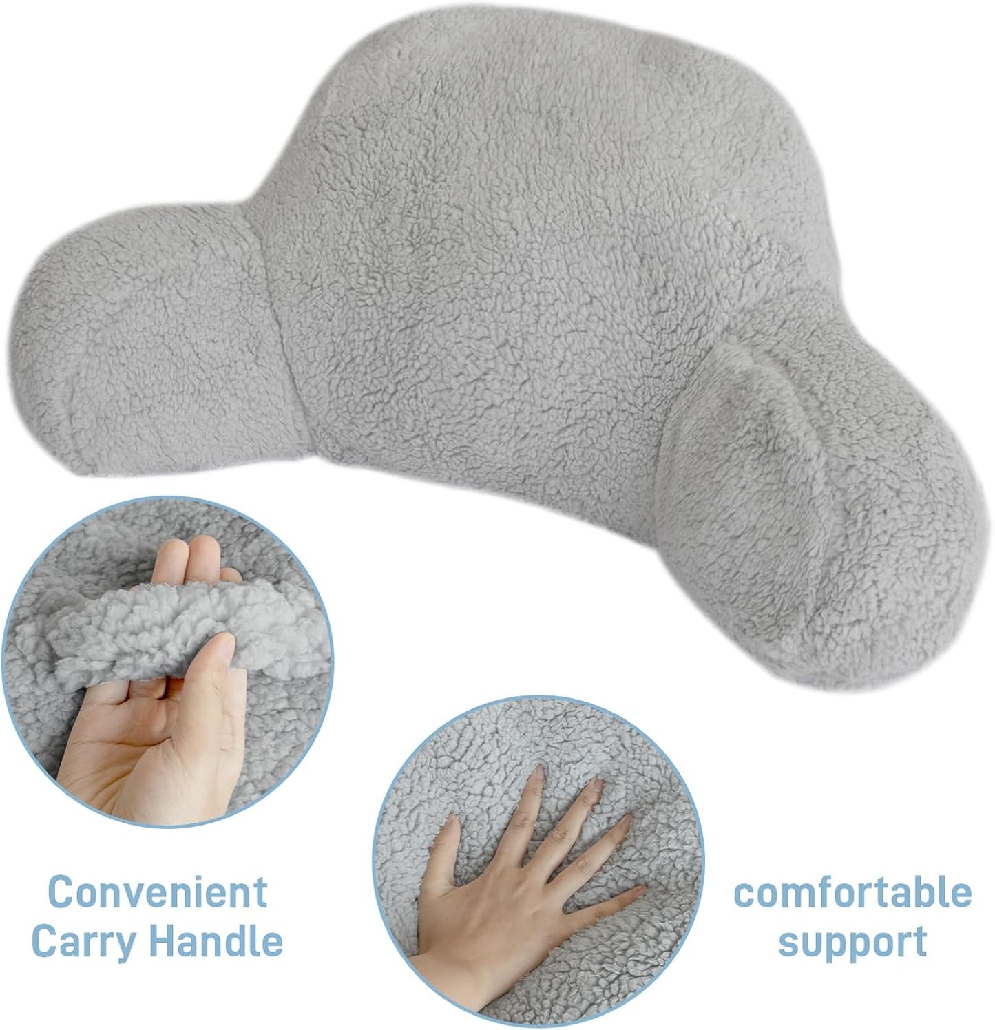 Reading Pillow for Kids/Teens/Adults, Bed Rest Wedge Backrest Pillows for Sitting in Bed with Arms Back Support for Watching TV/Gaming/Relaxing