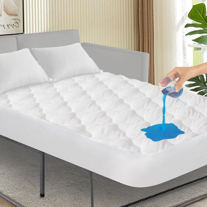 Waterproof Mattress Protector Quilted, Breathable & Noiseless Mattress Pad Cover, Fitted with Deep Pocket - Biloban Online Store