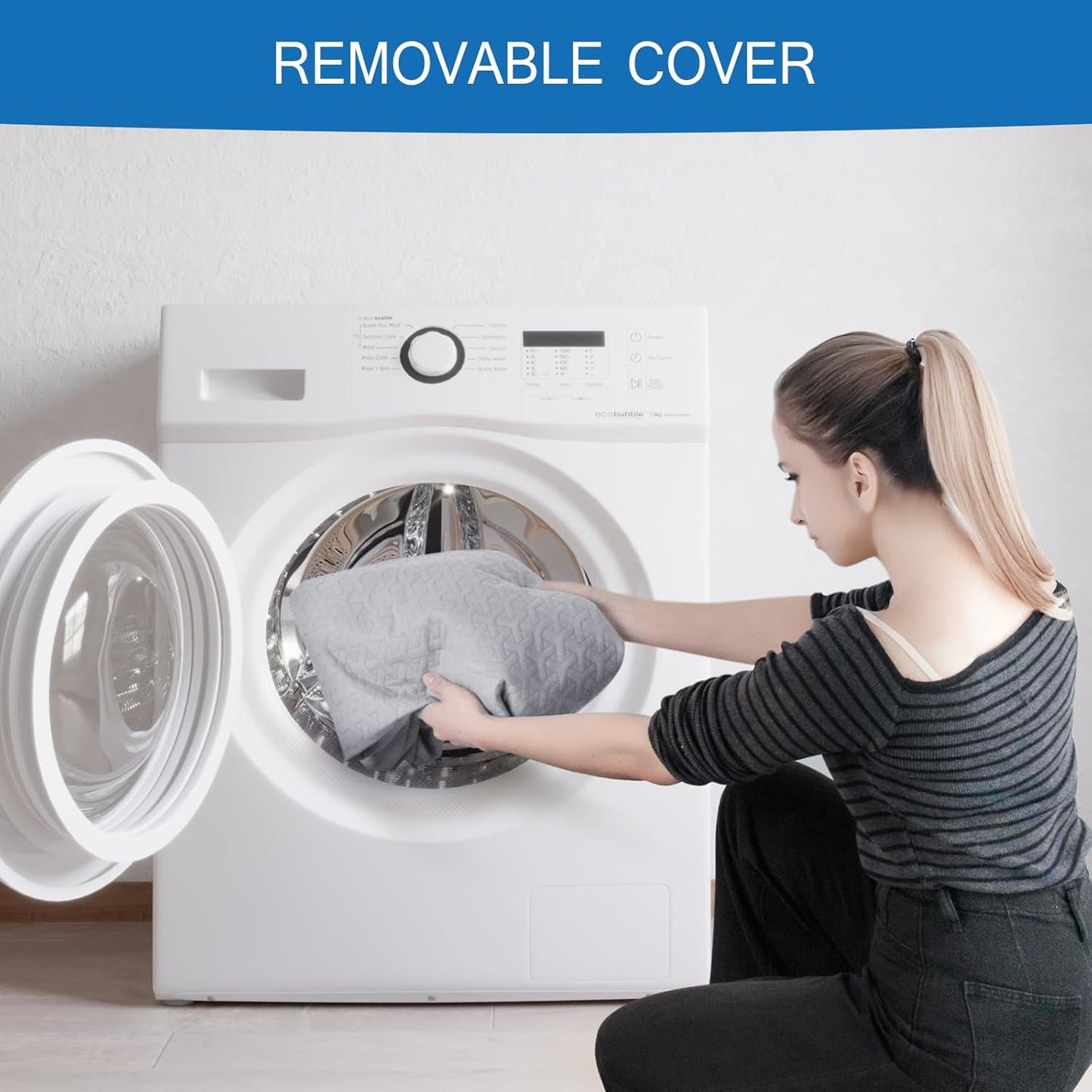 Memory Foam Camping Mattress Pad 3 Inch Thick, Portable Sleeping Pad with Waterproof Cover