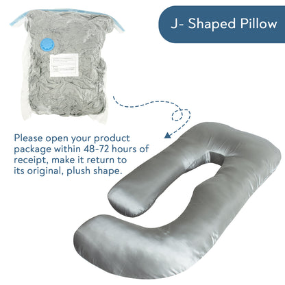 Pregnancy Pillow Case - Ultra Soft, Grey Satin