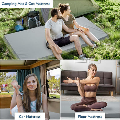 Memory Foam Camping Cot Pad, 3 Inch Sleeping Pad with Waterproof Cover