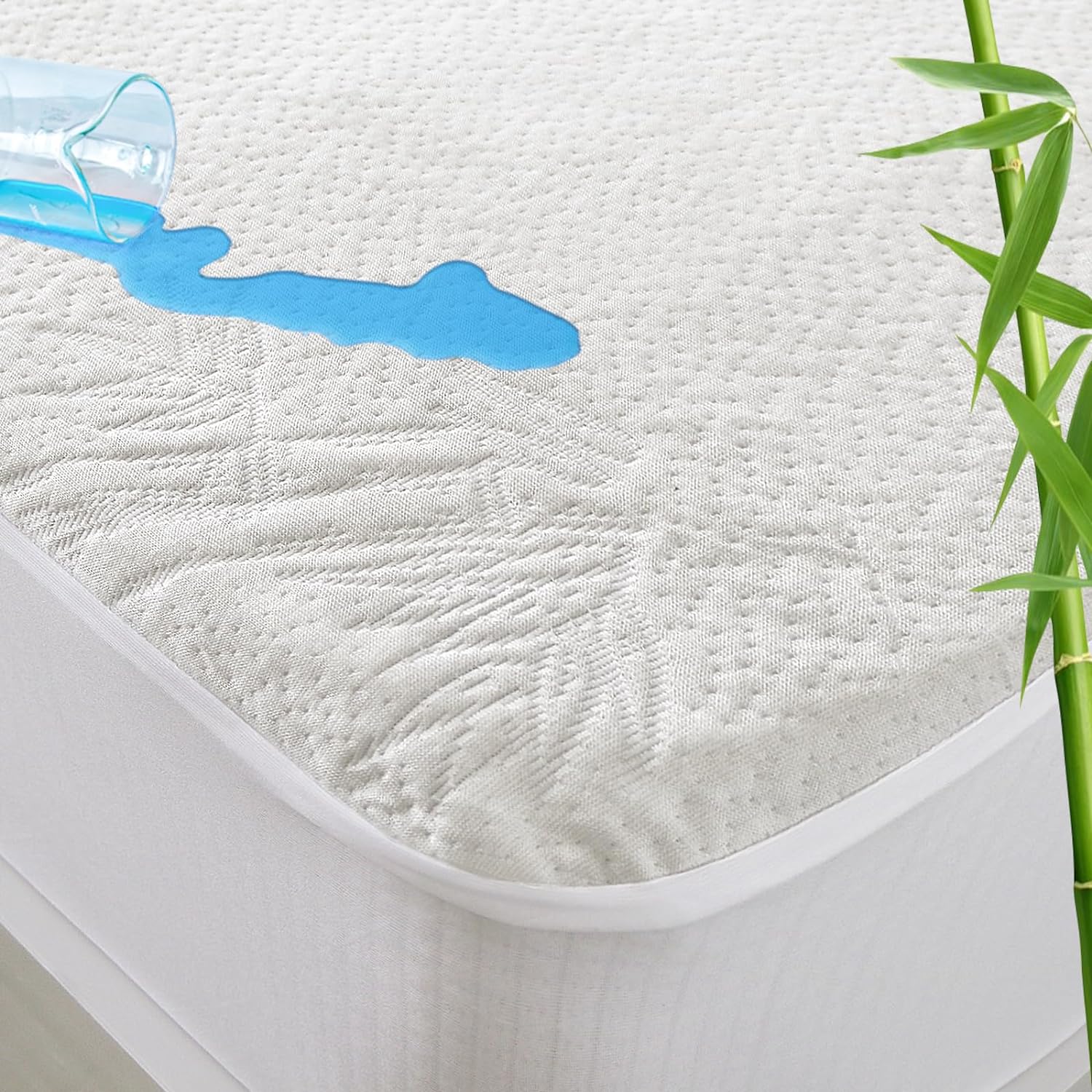 Waterproof Bamboo Mattress Protector, Cooling 3D Air Fabric, Noiseless & Breathable Mattress Pad Cover Fitted Up to 14" Depth - Biloban Online Store