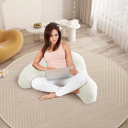 Reading Pillow for Kids/Teens/Adults, Bed Rest Wedge Backrest Pillows for Sitting in Bed with Arms Back Support for Watching TV/Gaming/Relaxing