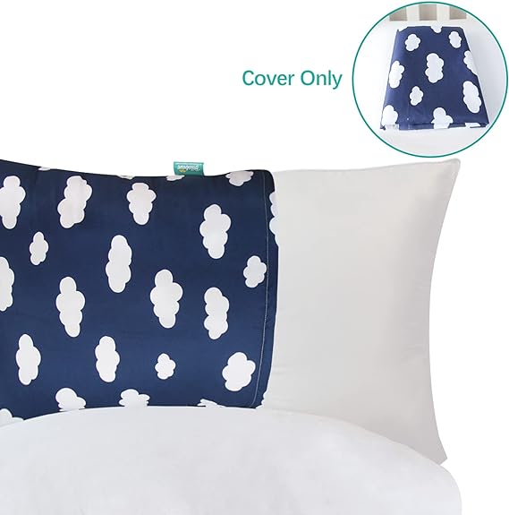 Kids Pillow Bed Floor Lounger Cover, Non-Slip and Super Soft, Queen Size, Navy Cloud