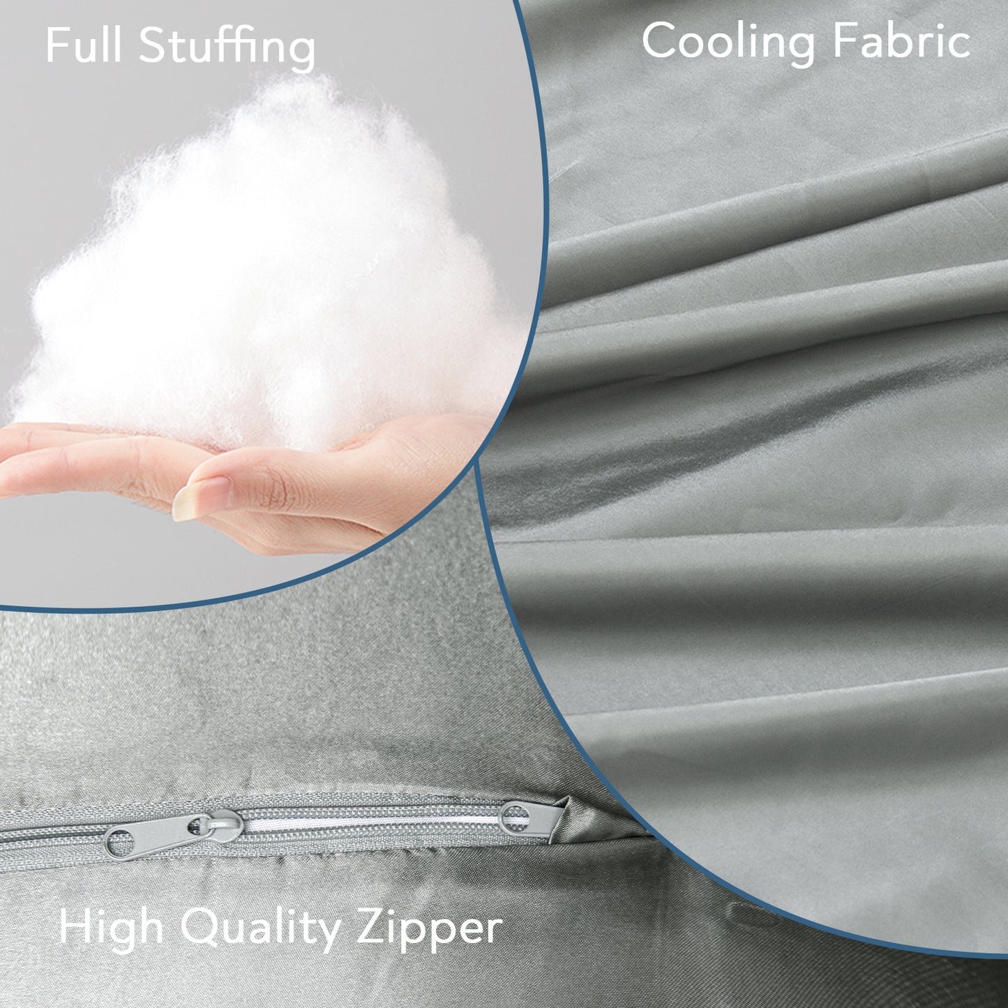 Pregnancy Pillow Case - Ultra Soft, Grey Satin