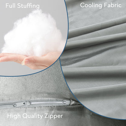 Pregnancy Pillow Case - Ultra Soft, Grey Satin