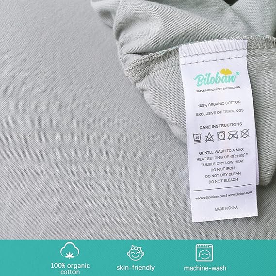 Bassinet Sheets - Fit Regalo Basic Baby Bassinet(Small), 2 Pack, 100% Organic Cotton