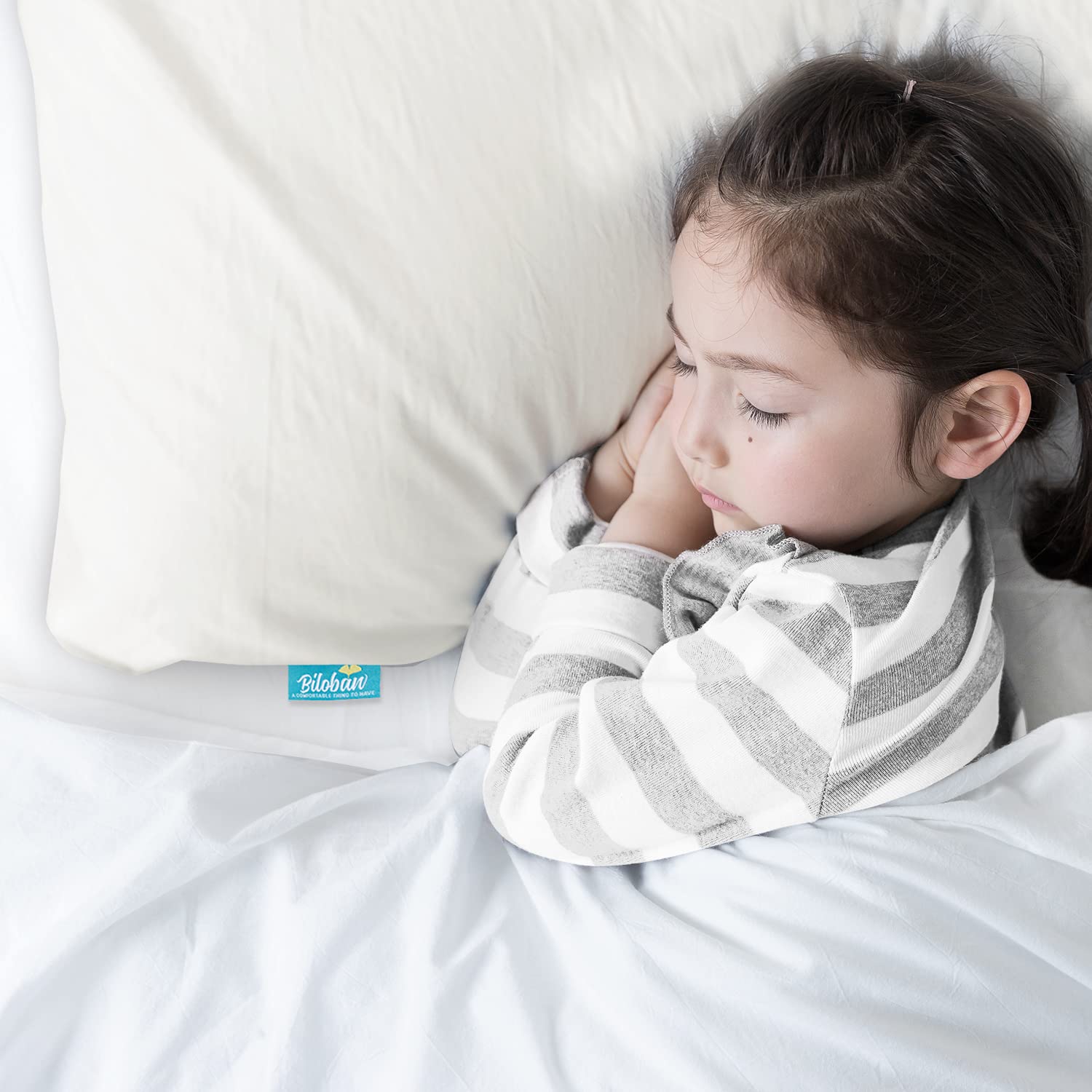 Biloban Toddler Pillowcase Organic Cotton, 13x18 Envelop Style, White Pillow Cover, 2 pieces - Biloban Online Store