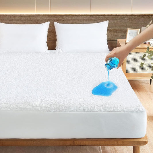 Waterproof Mattress Protector Twin & Full Size, Soft & Breathable Terry, Noiseless Mattress Cover Fitted with Deep Pocket Up to 14'' Depth, Skin-Friendly & Machine Washable - Biloban Online Store