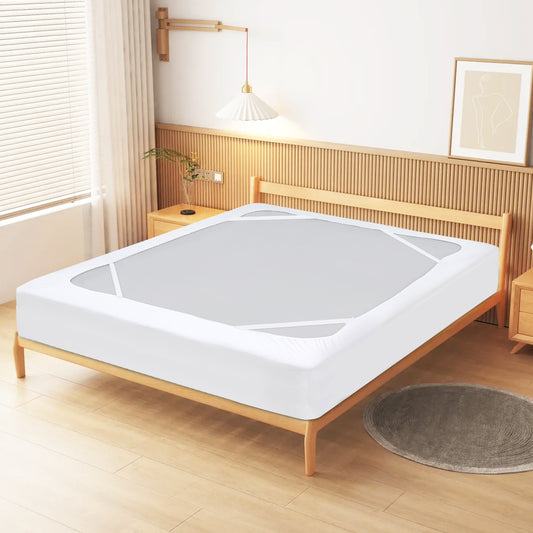 Box Spring Cover with Smooth and Elastic Woven Material, Wrinkle & Fading Resistant & Dustproof, White - Biloban Online Store