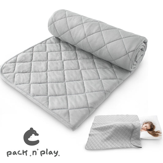 pack n play Cotton Blanket, 39" X 47'', Grey Swaddle Blanket Boys & Girls - Biloban Online Store